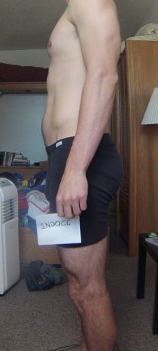A picture of a 6'0" male showing a snapshot of 176 pounds at a height of 6'0