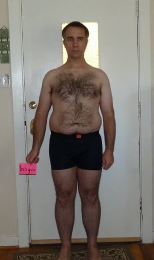 A progress pic of a 5'10" man showing a snapshot of 221 pounds at a height of 5'10