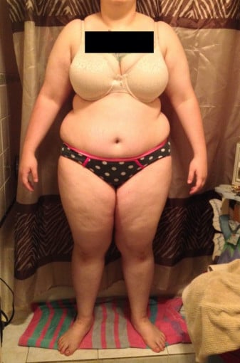A photo of a 5'4" woman showing a snapshot of 231 pounds at a height of 5'4