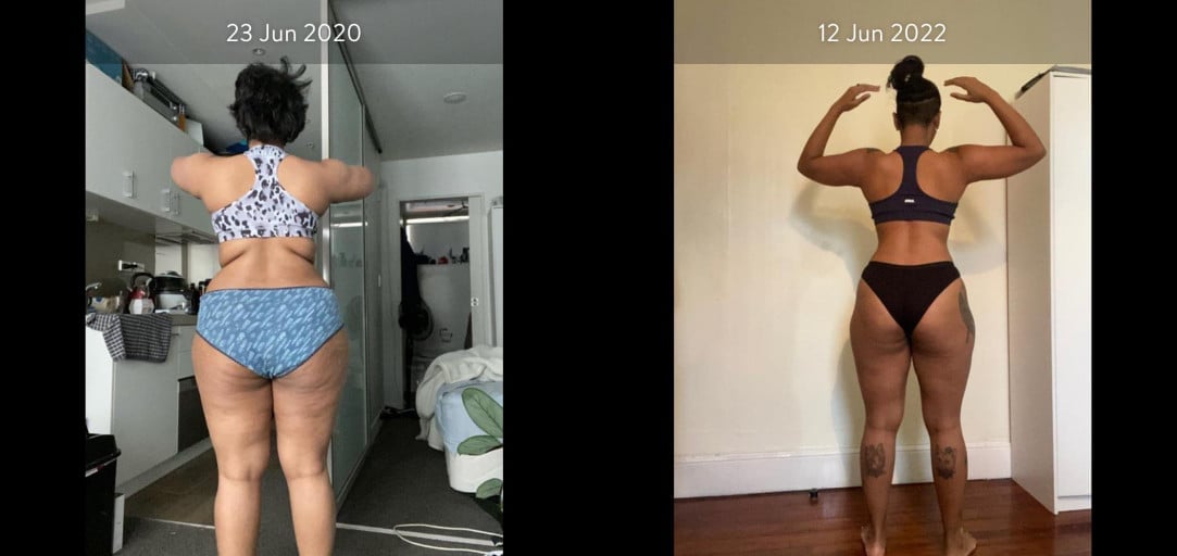 5'5 Female 45 lbs Fat Loss Before and After 199 lbs to 154 lbs