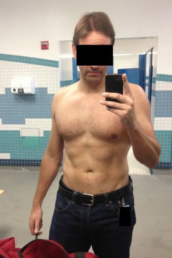 A before and after photo of a 6'2" male showing a weight cut from 214 pounds to 184 pounds. A total loss of 30 pounds.