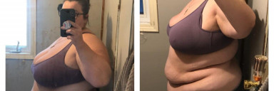 Before and After 46 lbs Weight Loss 5 foot 5 Female 371 lbs to 325 lbs