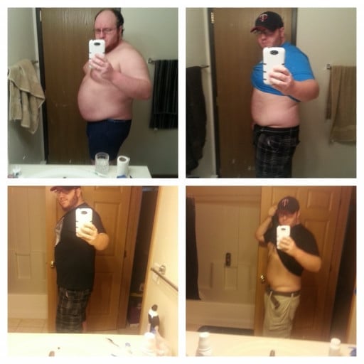 A before and after photo of a 5'11" male showing a weight reduction from 310 pounds to 260 pounds. A respectable loss of 50 pounds.