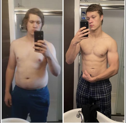 A picture of a 6'2" male showing a weight loss from 240 pounds to 190 pounds. A respectable loss of 50 pounds.