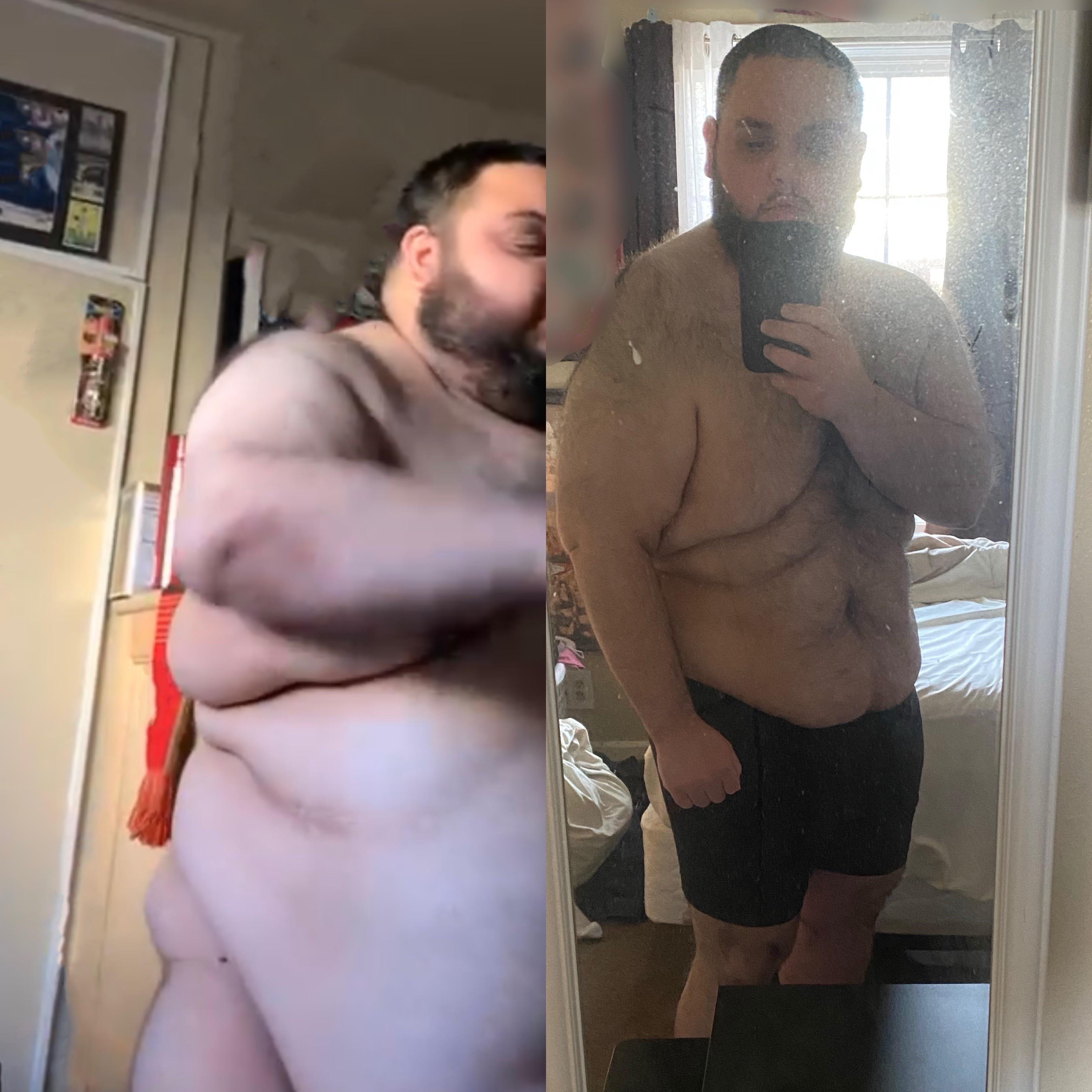 Before and After 143 lbs Weight Loss 6 feet 1 Male 425 lbs to 282 lbs