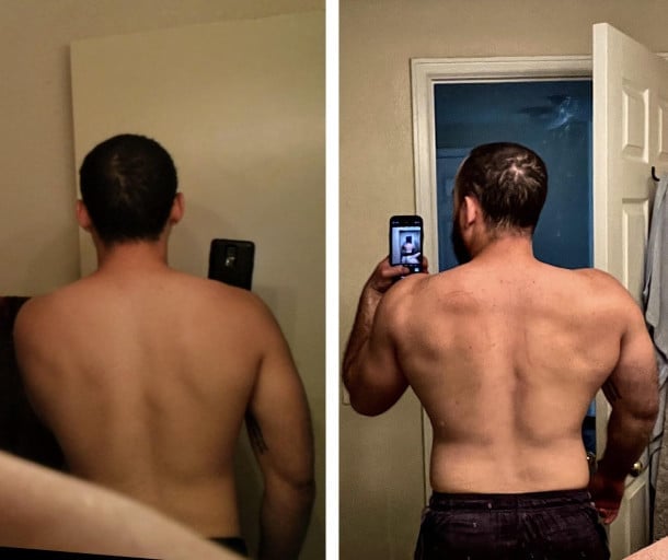 5 feet 11 Male 33 lbs Muscle Gain Before and After 175 lbs to 208 lbs