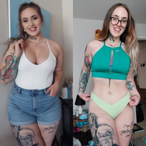 5'8 Female Progress Pics of 60 lbs Fat Loss 220 lbs to 160 lbs