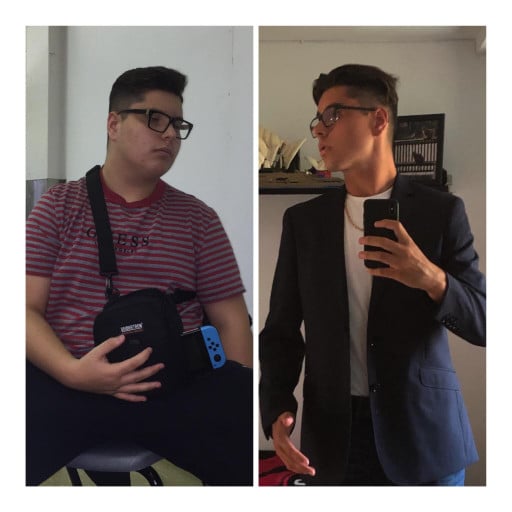 6 foot Male Before and After 95 lbs Weight Loss 275 lbs to 180 lbs
