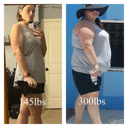 5'6 Female Progress Pics of 155 lbs Fat Loss 300 lbs to 145 lbs
