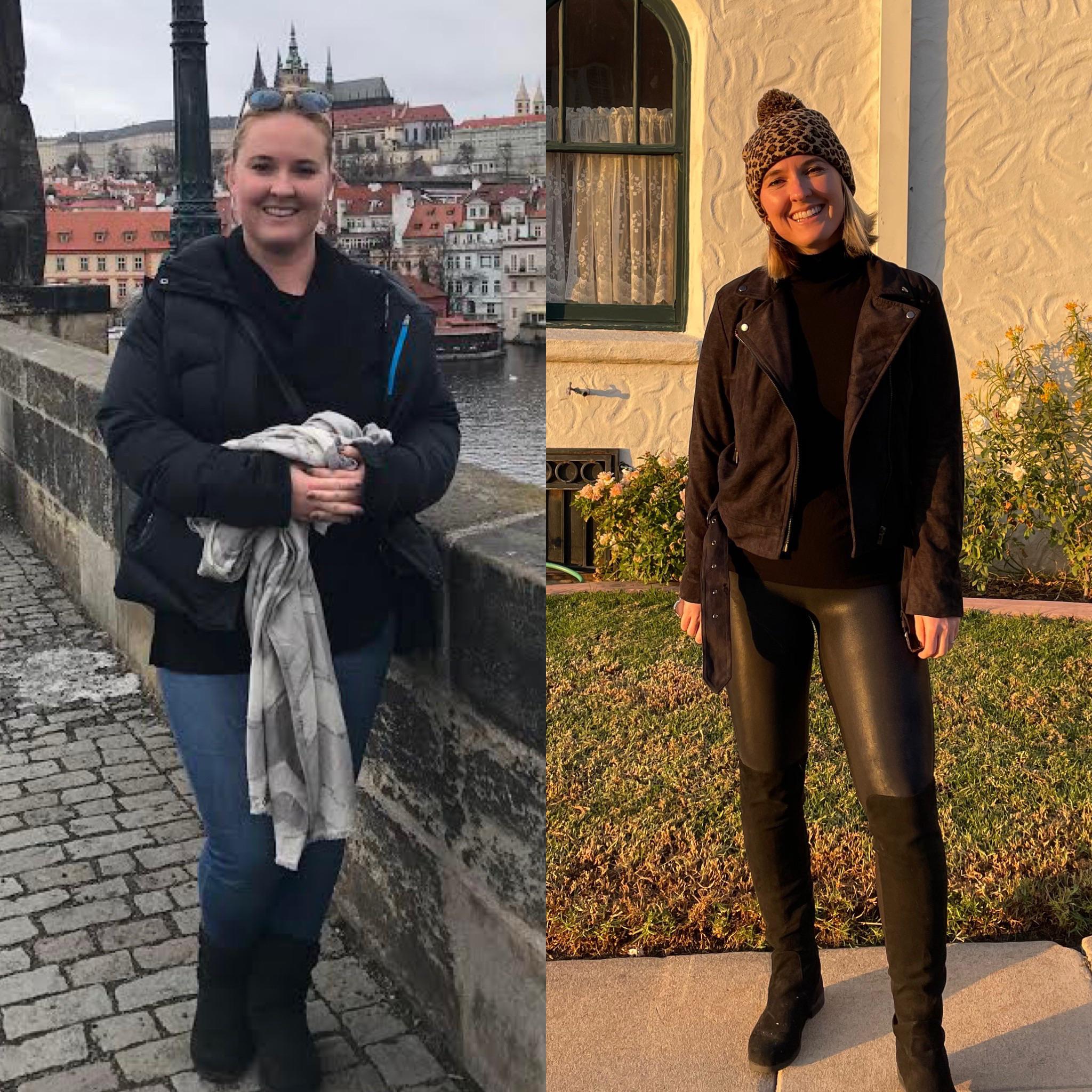 Progress Pics of 72 lbs Weight Loss 5 foot 8 Female 225 lbs to 153 lbs