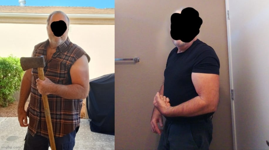 A before and after photo of a 5'10" male showing a weight reduction from 200 pounds to 190 pounds. A total loss of 10 pounds.