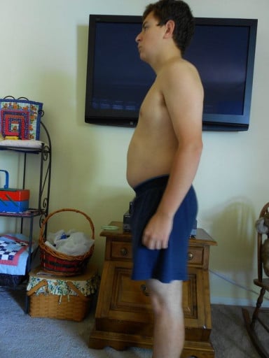 A picture of a 5'6" male showing a snapshot of 155 pounds at a height of 5'6