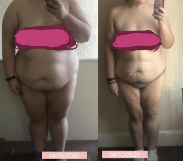 Progress Pics of 112 lbs Weight Loss 5 foot 5 Female 347 lbs to 235 lbs