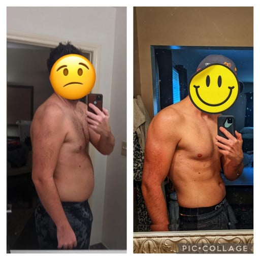 6 foot 4 Male 40 lbs Fat Loss Before and After 235 lbs to 195 lbs