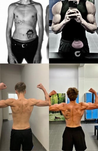 Progress Pics of 57 lbs Muscle Gain 6 feet 2 Male 136 lbs to 193 lbs
