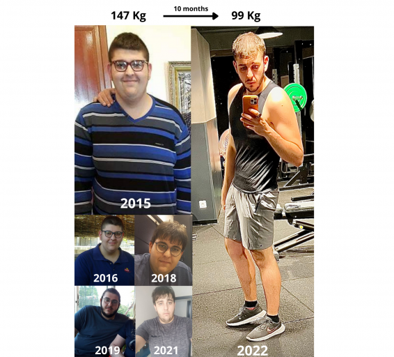 Before and After 106 lbs Fat Loss 6 foot 4 Male 324 lbs to 218 lbs
