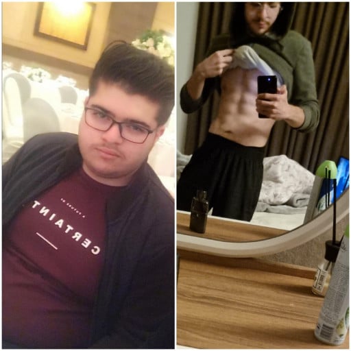 118 lbs Weight Loss Before and After 5 feet 8 Male 256 lbs to 138 lbs
