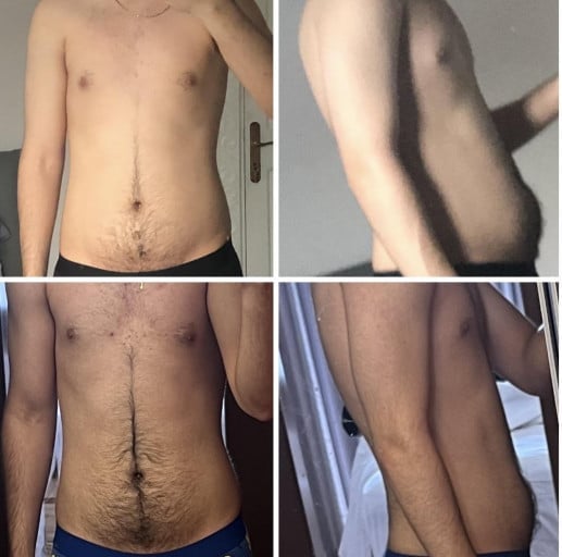 6 foot Male Progress Pics of 15 lbs Fat Loss 189 lbs to 174 lbs