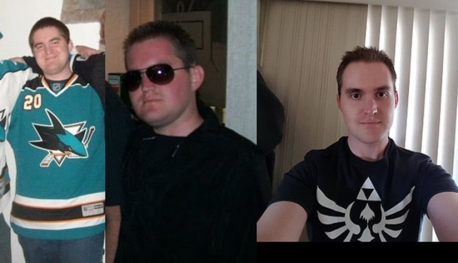 M/27/5'8" [213 > 160 = 53lbs] (5 years between pictures) most of the weight was dropped in just about 10 months