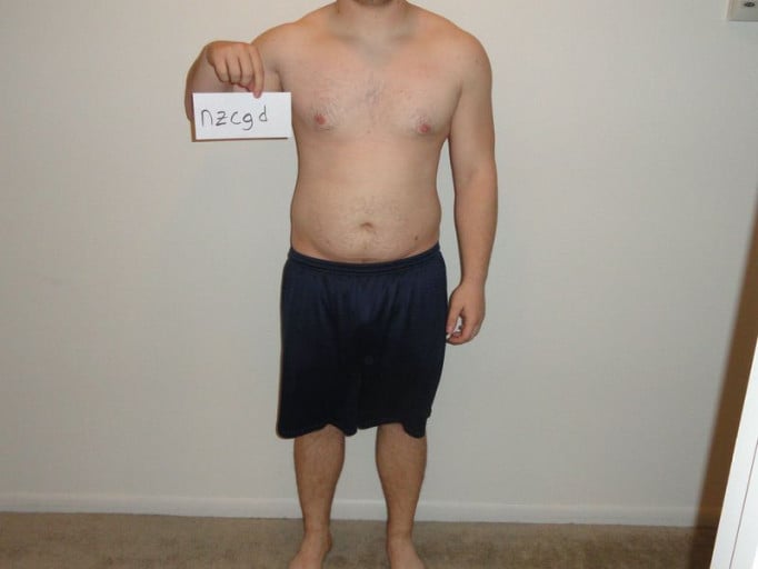 A picture of a 5'8" male showing a snapshot of 208 pounds at a height of 5'8