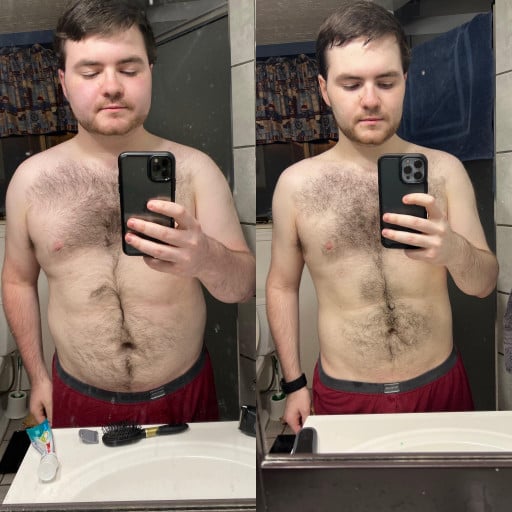 Before and After 50 lbs Fat Loss 5 feet 9 Male 237 lbs to 187 lbs