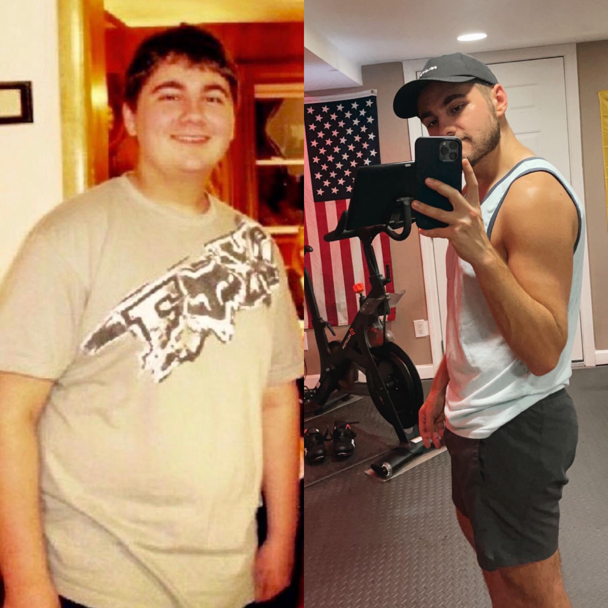 78 lbs Fat Loss Before and After 5 feet 8 Male 243 lbs to 165 lbs