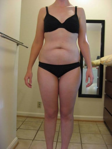 A picture of a 5'10" female showing a snapshot of 169 pounds at a height of 5'10