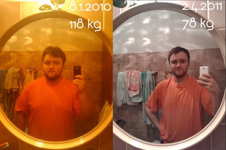 Before and After 89 lbs Fat Loss 5 feet 5 Male 260 lbs to 171 lbs