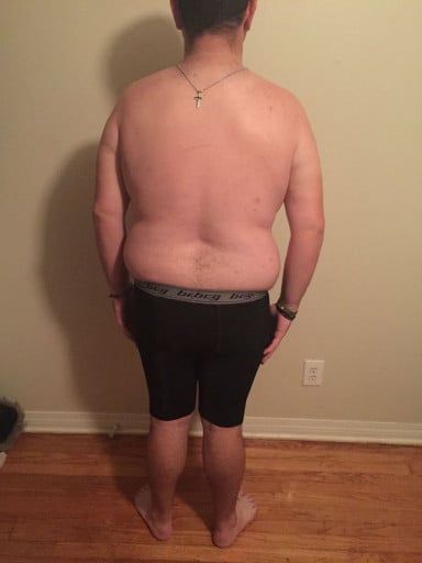 A progress pic of a 5'9" man showing a snapshot of 225 pounds at a height of 5'9