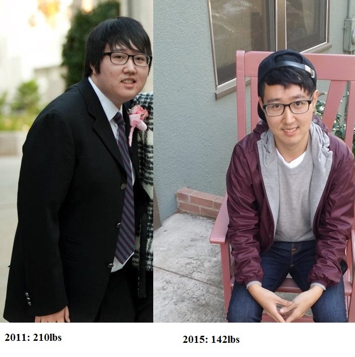 5 foot Male 68 lbs Fat Loss Before and After 210 lbs to 142 lbs