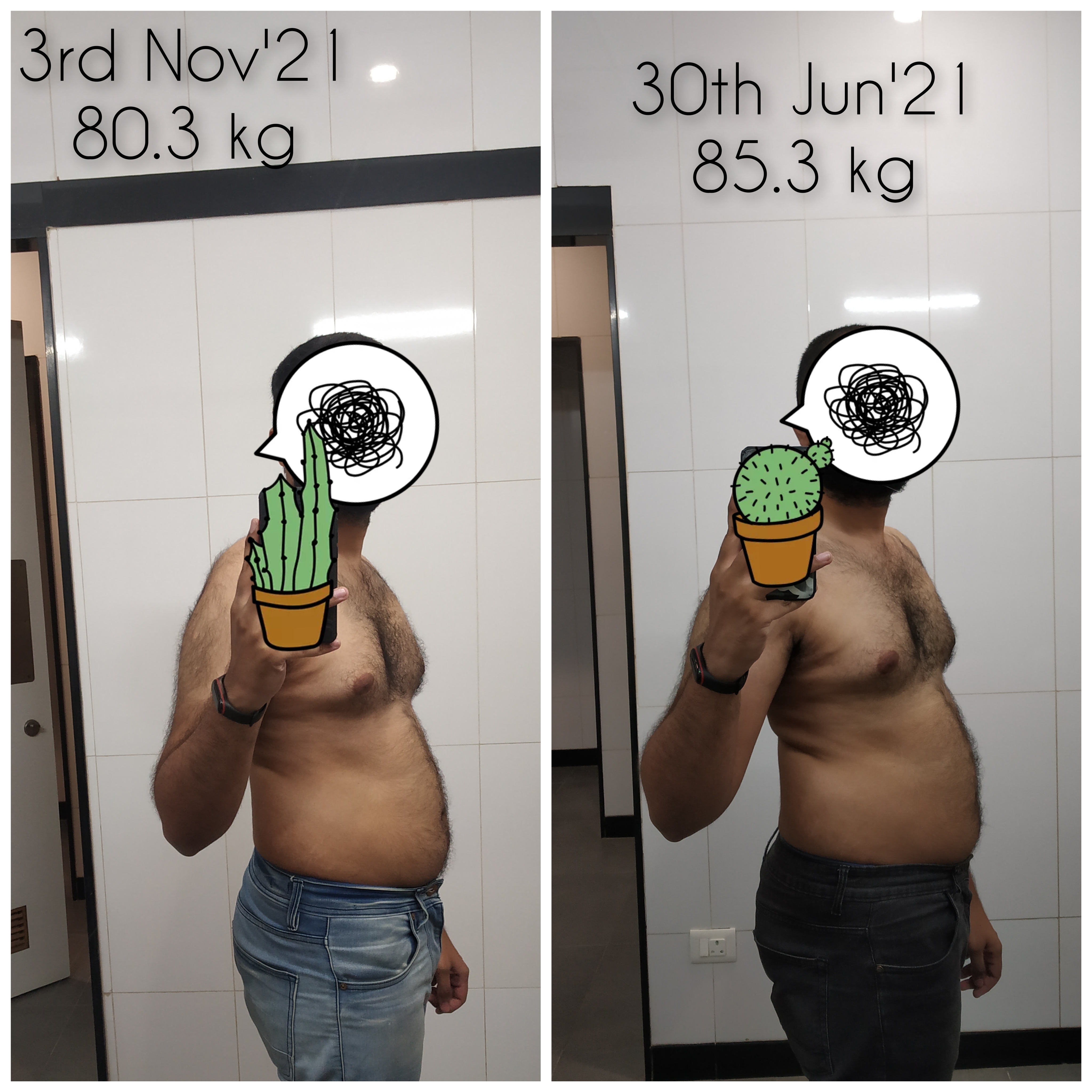 5'7 Male Progress Pics of 11 lbs Fat Loss 188 lbs to 177 lbs