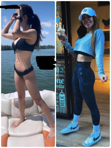 Before and After 11 lbs Muscle Gain 5 feet 5 Female 110 lbs to 121 lbs