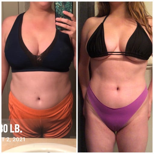5'8 Female Progress Pics of 23 lbs Weight Loss 180 lbs to 157 lbs