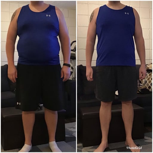 Before and After 52 lbs Fat Loss 6'1 Male 292 lbs to 240 lbs