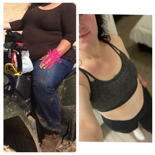 5'6 Female Before and After 130 lbs Weight Loss 330 lbs to 200 lbs