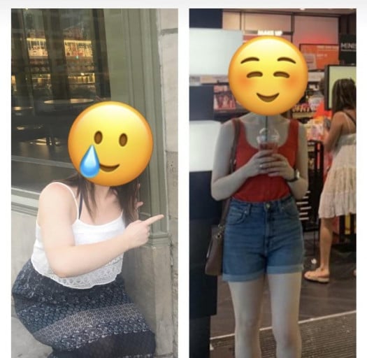 Before and After 48 lbs Weight Loss 5 foot 4 Female 169 lbs to 121 lbs