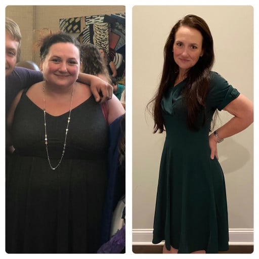 Before and After 200 lbs Fat Loss 5 feet 2 Female 345 lbs to 145 lbs