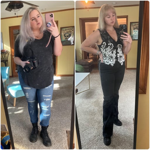 80 lbs Weight Loss Before and After 5 feet 4 Female 240 lbs to 160 lbs