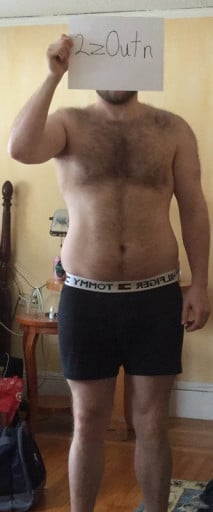 A progress pic of a 5'5" man showing a snapshot of 175 pounds at a height of 5'5