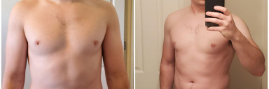 Before and After 25 lbs Muscle Gain 5 foot 11 Male 180 lbs to 205 lbs