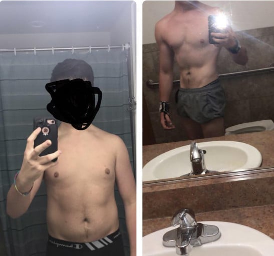 20 lbs Weight Loss Before and After 6 foot 1 Male 195 lbs to 175 lbs