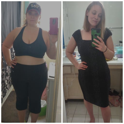 5'3 Female 62 lbs Weight Loss Before and After 210 lbs to 148 lbs