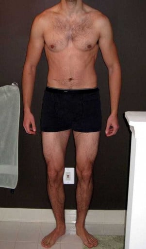 A picture of a 6'1" male showing a snapshot of 175 pounds at a height of 6'1