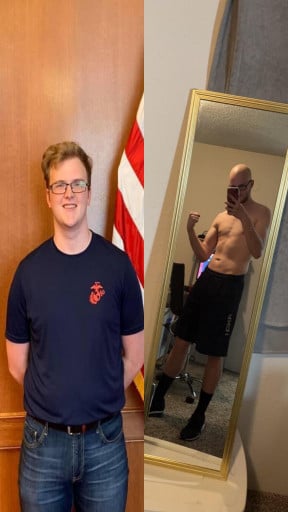 6 feet 2 Male 75 lbs Weight Loss Before and After 240 lbs to 165 lbs