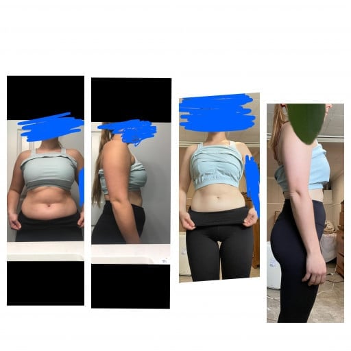 5'4 Female 23 lbs Fat Loss Before and After 156 lbs to 133 lbs