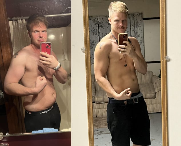 Progress Pics of 30 lbs Fat Loss 5 foot 10 Male 215 lbs to 185 lbs