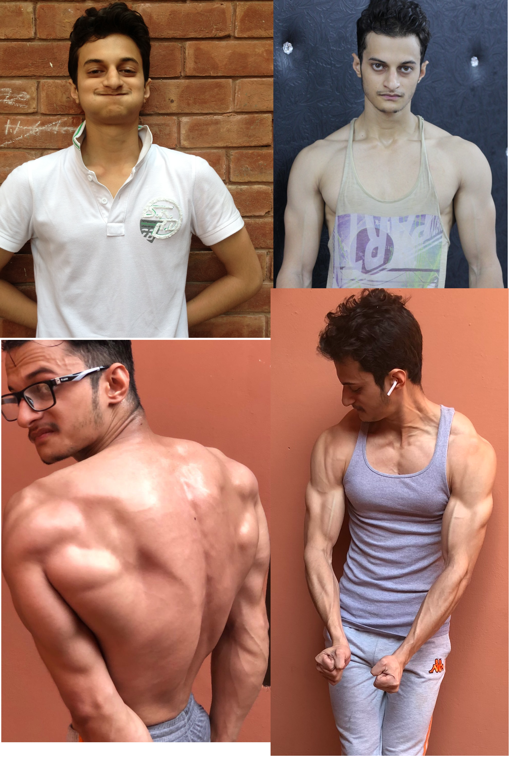 Before and After 42 lbs Weight Gain 5 feet 9 Male 110 lbs to 152 lbs