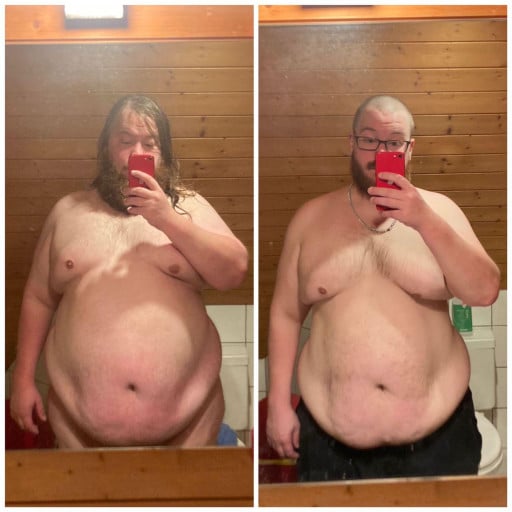 67 lbs Weight Loss 5 feet 10 Male 377 lbs to 310 lbs