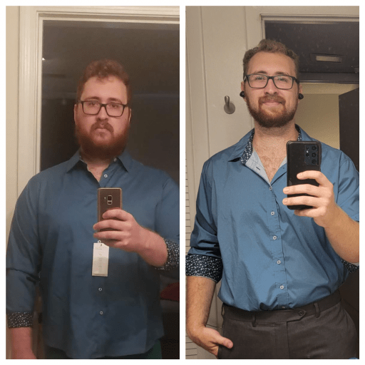 6 foot 2 Male 65 lbs Fat Loss Before and After 285 lbs to 220 lbs