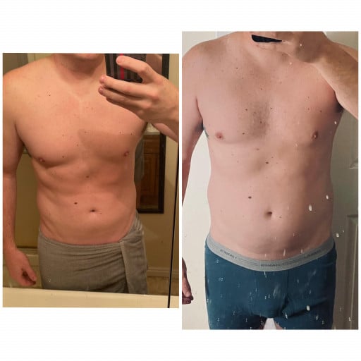 5 feet 10 Male 19 lbs Fat Loss Before and After 215 lbs to 196 lbs